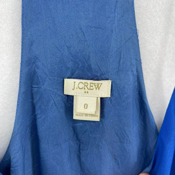 J.Crew Tank Top Women's 0 Royal Blue V Neck Racerback Adjustable Spaghetti Strap - Picture 9 of 10